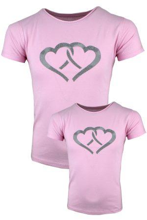 Shirtje T-Shirt Heart Mother and Me roze