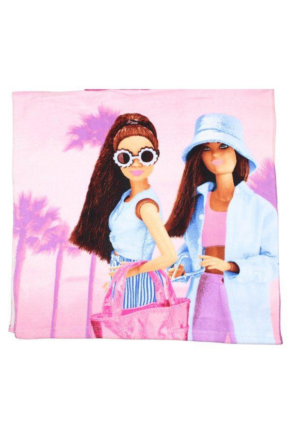 Badcape / Badponcho Barbie roze