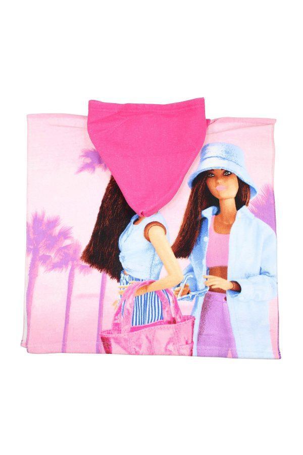 Badcape / Badponcho Barbie roze