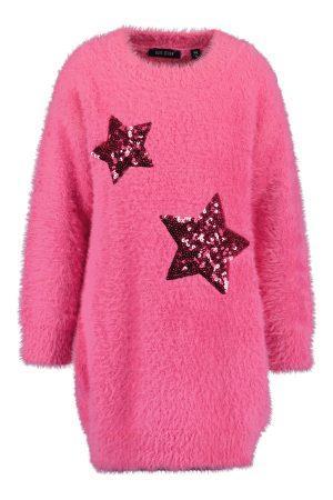 Jurkje Sweaterdress Blue Seven Glitter roze