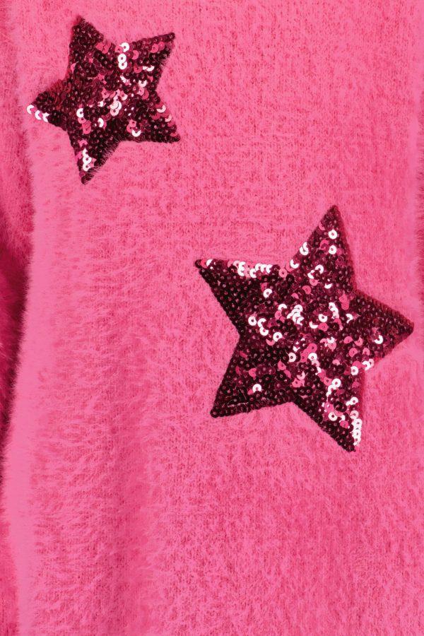 Jurkje Sweaterdress Blue Seven Glitter roze