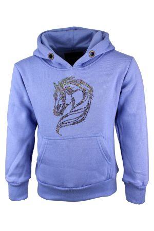 Hoodie glitter paard lila