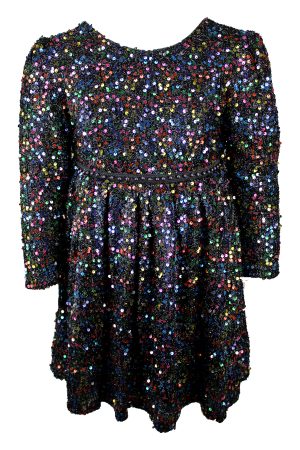 Jurkje Rainbow glitter zwart