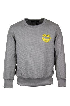 Sweater back smiley grijs