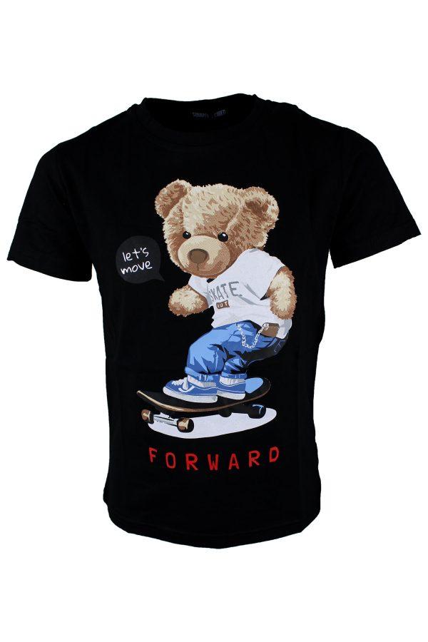 Shirtje Bear Skateboard zwart